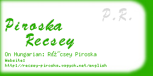 piroska recsey business card